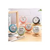 Wolawood Modern Renkli Quartz Masa Saati Lüks Dekoratif Şık Metalik Standlı Işıklı Alarmlı Pilli Çalar Saat