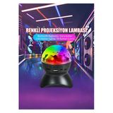 Wolawood Müzikli Disco Topu Renkli 360° Projeksiyon Lambası - Speaker Usb, Sd Kart Bluetooth Bağlantılı Parti & Dans Işığı - Rgb Led Farklı