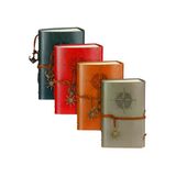 Wolawood Nautical Signature Collection 4'lü Vintage Deri Defter Seti Çapalı, Pusula, Denizci Tema & Çizgisiz, Spiralli, Bağcıklı, Günlük, Anı, Hatıra, Ajanda Hediyelik Set [4~adet]