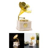 Wolawood Nostaljik Mini Gramofon Biblo Dekoratif Masa Üstü Retro Kurmalı Müzik Kutusu Şık Hediyelik Aksesuar