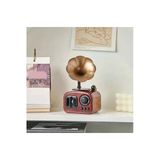 Wolawood Nostaljik Radyo Görünümlü Gramofon Temalı Kurmalı Retro Müzik Kutusu Konsept Hediyelik Dekoratif Set