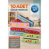 Wolawood Özel 10'lu Çocuk Mızıkası Seti Renkli Mini Mızıka Çocuklar Için Eğlenceli Eğitici Müzik Aleti Oyuncak Hediye Seti Toptan Mızıka (On-Adet)
