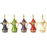 Wolawood Özel Üretim Osmanlı İbrik Biblo 5’li Set El İşçiliği, Taş İşlemeli Yüksek Kaliteli Luxury Takım & Dekoratif Metal İbrik Lüks Seri Sınırlı Sayıda