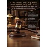 Wolawood Özel Üretim Yüksek Kalite Ahşap Adalet Hakim Mahkeme Tokmağı Pirinç Kaideli Premium Set Hukukçu Hediyesi, El Işçiliği Masif Sert Dekoratif Koleksiyonluk Takım
