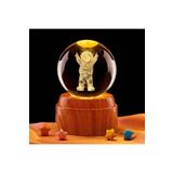 Wolawood Premium Dönen Kristal Cam Küre 3D Led Işıklı USB'li Gece Lambası Masaüstü Dekoratif Hediyelik Set