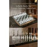 Wolawood Premium Seri Kristal Cam Satranç Seti Ultra Kalite Vıp Şeffaf Üretim Prestijli Lüks Koleksiyon Takım
