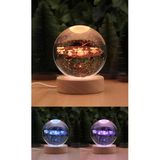 Wolawood Premium USB Kristal Cam Kar Küresi 3D Boyutlu RGB Nebula Galaksi Güneş Sistemi Led Lamba Hediye Seti