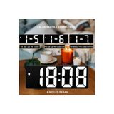 Wolawood Snooze Özellikli USB & Pilli Kullanım Dijital Masa Saati 12/24 Formatında LED Ekran Sensörlü Alarmlı Çalar Saat