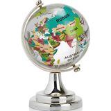 Wolawood Standlı Dönen Şeffaf Atlas Küre Yüksek Kalite Kristal Cam Dünya Haritası Küresi Eğitim Hediyelik Mini Biblo Ev, Ofis, Masa Dekoru