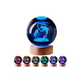 Wolawood Yunus Balığı Temalı Kristal Cam Küre 3D Led Işıklı Usb'li Ahşap Tabanlı Renk Değiştiren Gece Lambası