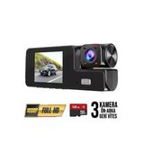 Wolfstar 32Gb Araç Içi Kamera 3 Kameralı (Yol + Araç Içi+ Arka) Fhd Video Kayıt Mikrofonlu Türkçe Cc-33