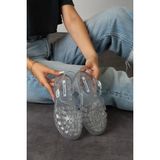 Wolk Shoes Kadın Şeffaf Kemer Detaylı Simli Sandalet Rahat Kullanım İçin Tasarlandı