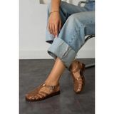 wolk shoes Ruby Şeffaf Kahverengi Kemer Detay Kadın Sandalet