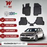 Wolkswagen Golf 7 Paspas 2012 2020 Arası Uyumlu 3D Havuzlu Paspas Seti - Siyah