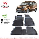 Wöller 3D Havuzlu Paspas 2010 Sonrası Fiat Doblo İçin Esnek Kokusuz Termo Kauçuk - Siyah