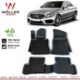 Wöller 3D Havuzlu Paspas 2014+ 3D Mercedes C Serisi W205 Siyah Koku Yapmaz Termo Kauçuk