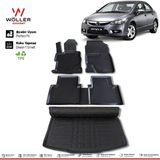 Wöller 3D Havuzlu Paspas Bagaj Havuzu 2006 2012 Arası Honda Civic FD6 Siyah Renk