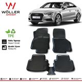 Wöller Audi A3 Sedan Paspas 2012 2021 Arası 3D Havuzlu Wöller Paspas - Siyah