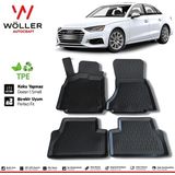 Wöller Audi A4 2016 Sonrası 3D Havuzlu Paspas Siyah Esnek Kokusuz Termo Kauçuk Malzeme