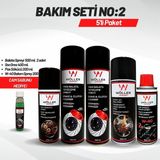 Wöller Bakım Seti No2 Fren Balata Spreyi 500 ml 2 Adet Sıvı Gres Pas Sökücü W40 Koruyucu Yağlayıcı Sprey Set 400 ml Çok Amaçlı Kullanım