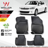 Wöller Citroen C Elysee 3D Havuzlu Paspas 2012 Sonrası Siyah Yumuşak Kauçuk Malzeme ile Üretildi