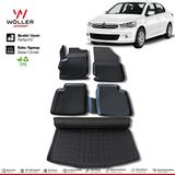 Wöller Citroen C Elysee Paspas Bagaj Havuzu 2012 2023 Arası 3D Havuzlu Wöller - Siyah