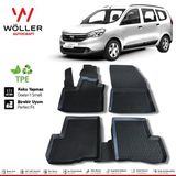 Wöller Dacia Lodgy 2012 Sonrası 3D Havuzlu Paspas Siyah Koku Yapmaz Termo Kauçuk Malzeme