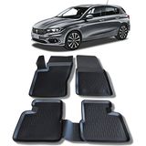 Wöller Fiat Egea Paspas Hb 2015 2023 Arası 3D Havuzlu Wöller Paspas - Siyah