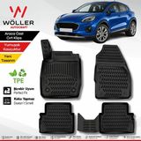 Wöller Ford Puma Uyumlu Paspas 2019 2026 Arası Uyumlu 3D Havuzlu Paspas - Siyah