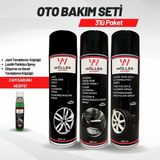 Wöller Oto Bakım Seti 3'lü Paket Lastik Parlatıcı Jant Temizleyici Döşeme Temizleyici 3X500 Ml.