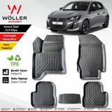 Wöller Peugeot 208 Paspas Hybrid 2025 Sonrası Uyumlu 3D Havuzlu Paspas - Siyah