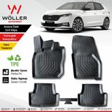 Wöller Skoda Fabia Paspas 2022 2026 Arası Uyumlu 3D Havuzlu Paspas - Siyah