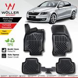 Wöller Skoda Octavia Paspas 2013 2019 Arası 3D Havuzlu Wöller Paspas - Siyah