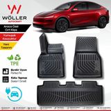 Wöller Tesla Model Y 2025 Sonrası Uyumlu 3D Havuzlu Paspas Siyah Kauçuk Malzeme ile Yumuşak Tasarım