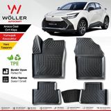 Wöller Toyota Chr Paspas 2016-2026 Arası Uyumlu 3D Havuzlu Siyah Yumuşak Kauçuk Malzeme