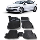 Wöller Volkswagen Golf 8 2021 Sonrası 3D Havuzlu Paspas Siyah Esnek Kokusuz TPE Malzeme