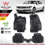 Wöller Volkswagen Passat 3D Havuzlu Paspas Siyah Yumuşak Kauçuk 2015-2023 Arası Özel Tasarım