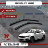 Wollmat Fiat Egea Cross Silecek Takımı 2021 Sonrası Uyumlu Silecek Takımı Araca Özel