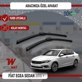 Wollmat Fiat Egea Silecek Sedan 2015 Sonrası Uyumlu Silecek Takımı Araca Özel