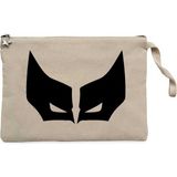 Wolverine Maske Krem Clutch Astarlı Cüzdan / El Çantası - 25x18cm