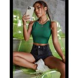 Womanandkids Fantezia Night Kadın Yeşil Kare Yaka Crop Top Bluz