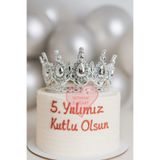 WOMAN'S HEART PASTA TACI GÜMÜŞ RENKLİ ÖZEL GÜN KONSEPTİNE UYGUN PARTİ SÜS MALZEMESİ