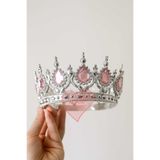 WOMAN'S HEART PASTA TACI PEMBE TAŞLI SERT PLASTİK PARTİ SÜS MALZEMESİ