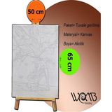 Womb Hobby Balkon Manzarası Sayılarla Boyama Seti 40X50 cm Tuvale Gerili Akrilik Kanvas