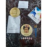 Womb Hobby Frida Kahlo Doğal Amerikan Çamı Ahşap Boyama Seti 19 cm Çap 2.5 cm Kalınlık