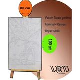 Womb Hobby Mor Sümbül Sayılarla Boyama Seti 40X50 cm (Tuvale Gerili)