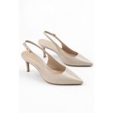 Women Lay-z Kadın Metelik Sivri Burun Slingback İnce Topuklu Abiye Ayakkabı