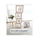 WOMEN 'S HEART BABY Yazılı Beyaz Şeffaf Balon Kutusu 25x25cm Yapışkanlı Harfli