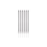 WOMEN 'S HEART GÜMÜŞ UZUN PASTA MUMU 6 'LI