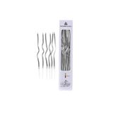 women 's heart KIVRIMLI GÜMÜŞ PASTA MUMU 6'LI